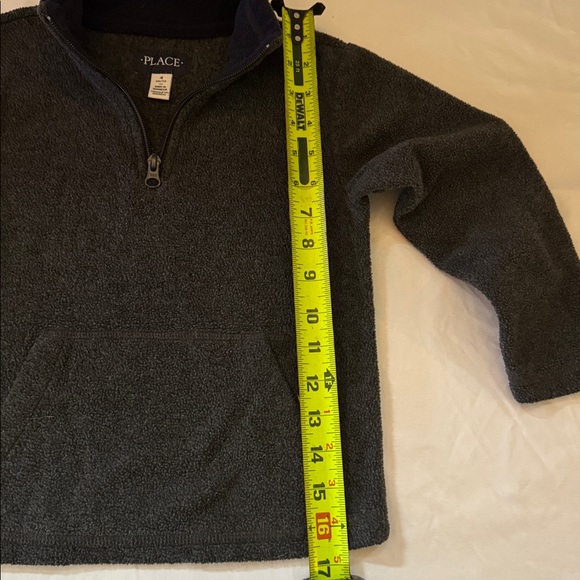 Children Place Gray Fleece Quarterzip Sweatshirt - Toddler Boy Size 4 - Picture 3 of 4